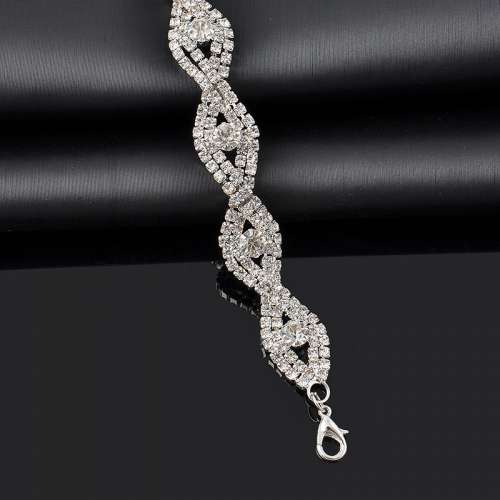 Elegant Women Crystal Rhinestone Infinity Bangle Bracelet Deluxe Jewelry Gift Best Deals In USA